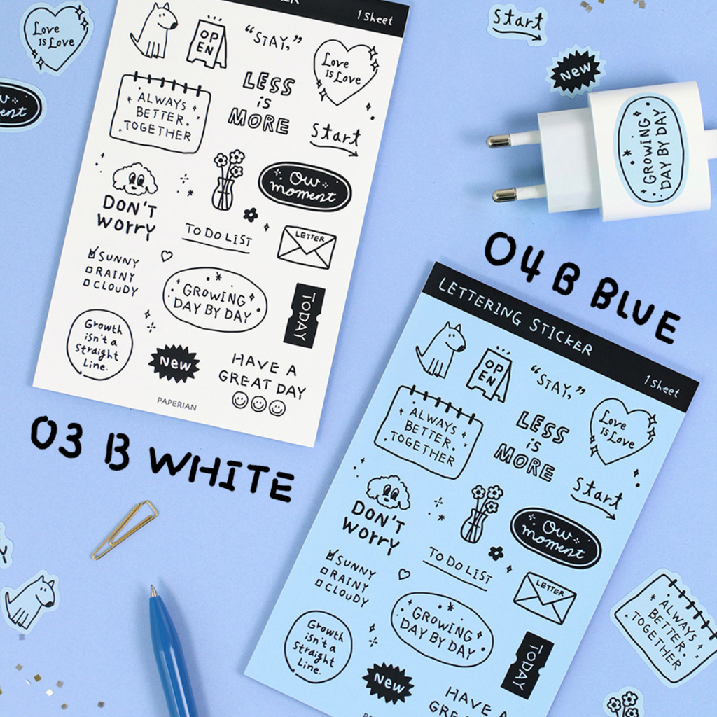 Paperian Lettering Stickers [Hand Drawn Design] - The Journal Shop