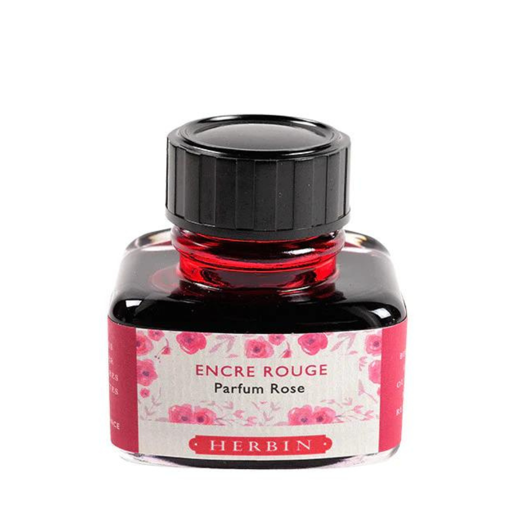 J Herbin Scented Fountain Pen Ink [Rose] 30ml - The Journal Shop