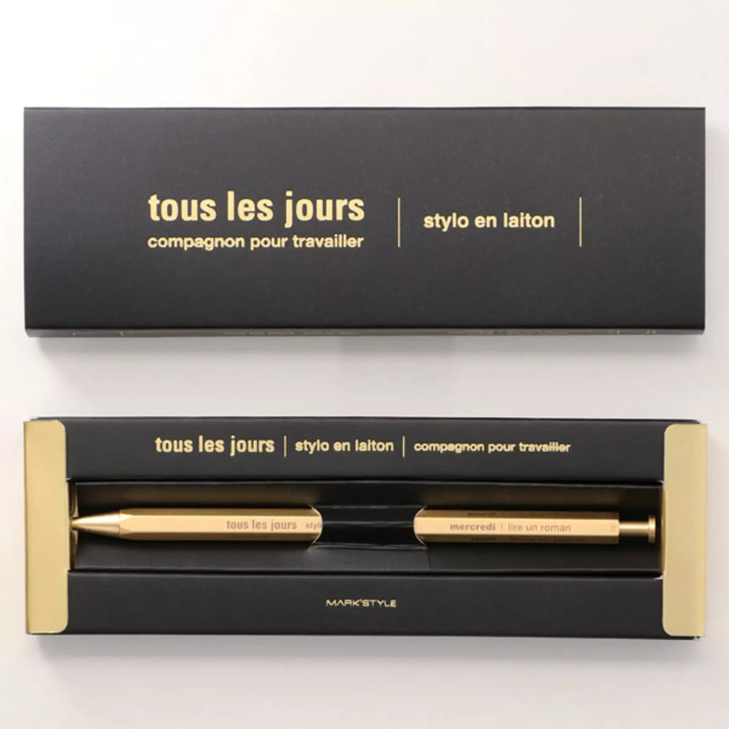 Mark's Tokyo Edge DAYS Gel Brass Ballpoint Pen - The Journal Shop