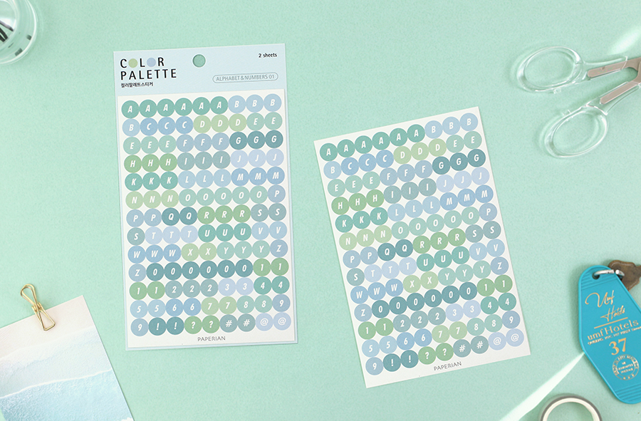 Paperian Colour Palette Stickers - Alphabet & Numbers - The Journal Shop