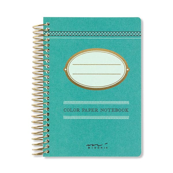 Midori -- Colour Paper Notebook (A7) -- Teal - The Journal Shop