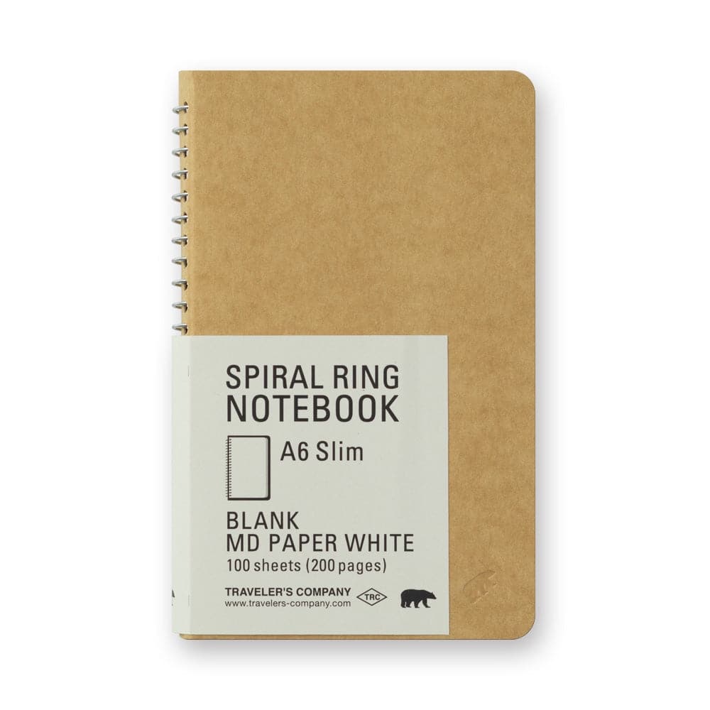 Traveler's Company Spiral Ring Notebook A6 Slim - MD White - The Journal Shop