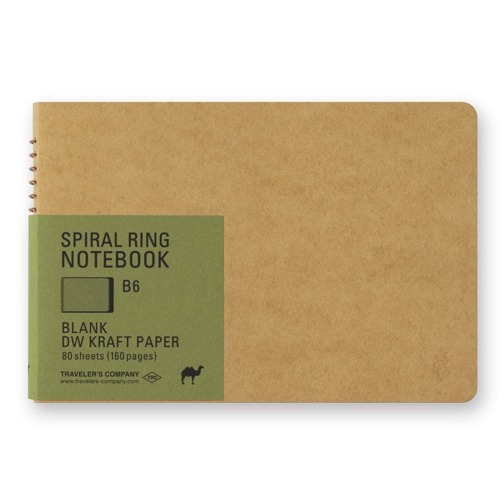 Traveler's Company Spiral Ring Notebook B6 - DW Kraft - The Journal Shop