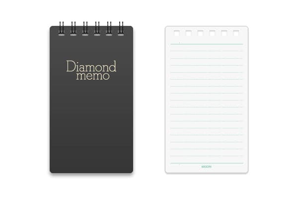 Midori Diamond Memo Lined Notepad (S) Black - The Journal Shop