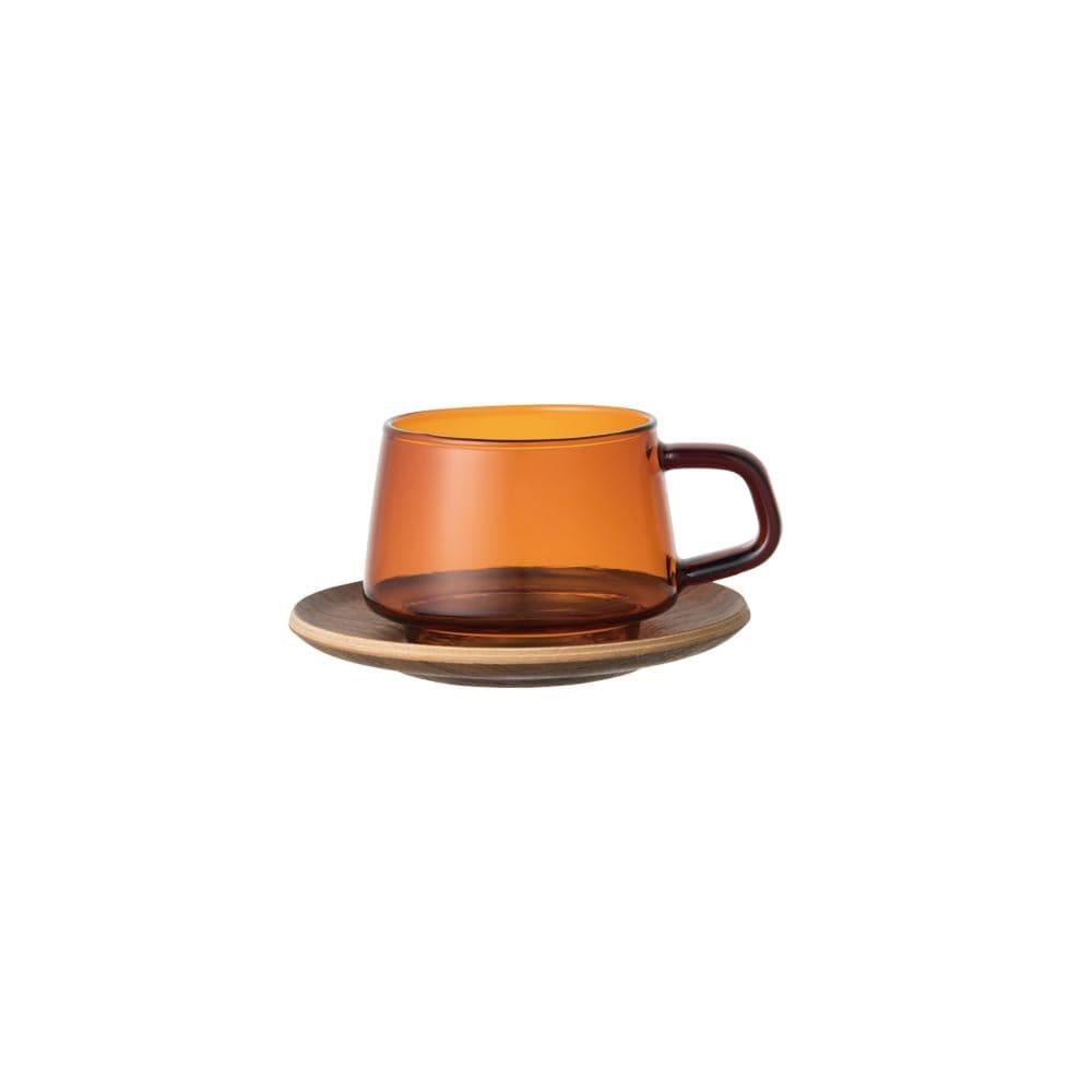 KINTO SEPIA Cup & Saucer, 270ml, Amber - The Journal Shop