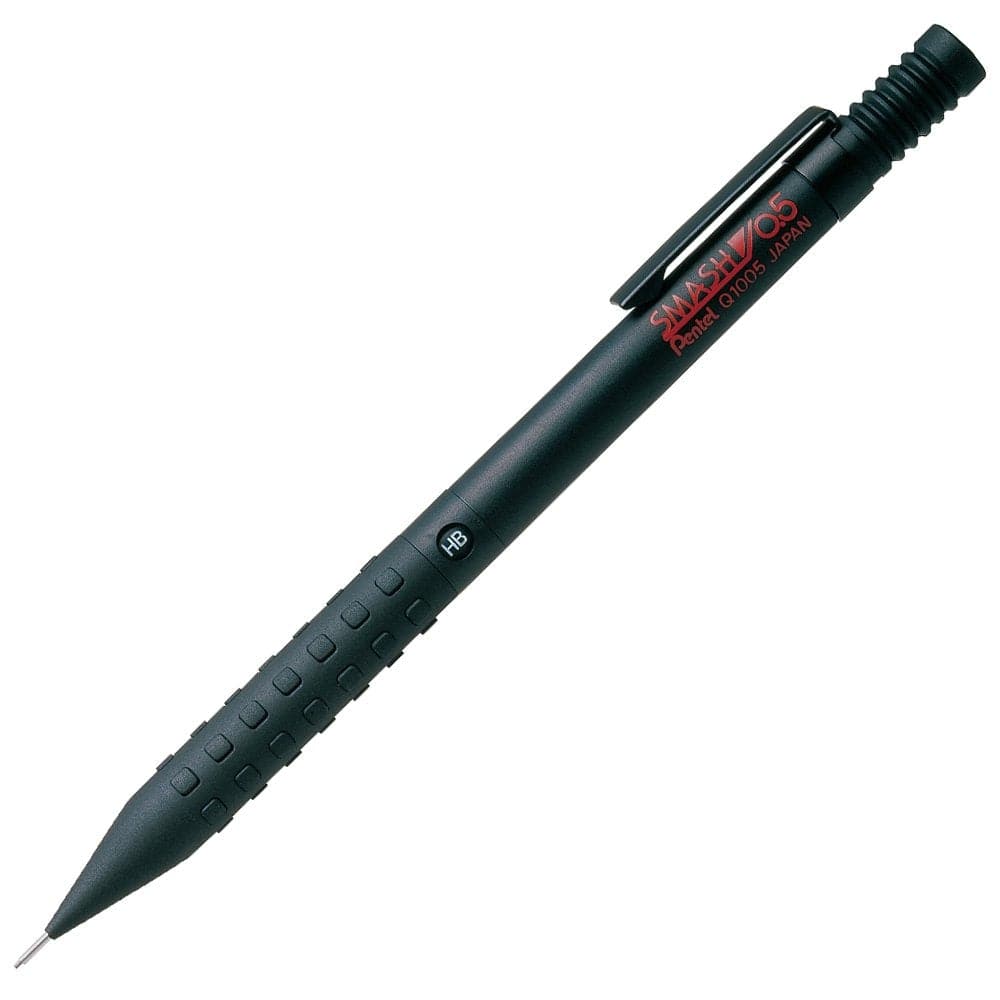 Pentel Smash Mechanical Drafting Pencil 0.5mm with its iconic matte black barrel and clever rubber grip.
