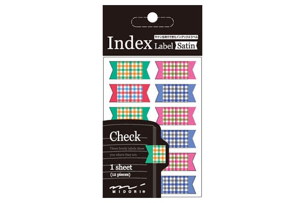 Midori -- Index Label Satin -- Check - The Journal Shop