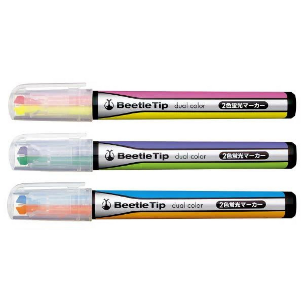 Kokuyo Beetle Tip Dual Colour Highlighter - The Journal Shop