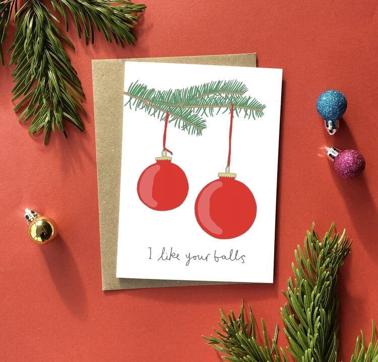 You've got pen on your face 'I like your balls' Greeting Card - The Journal Shop