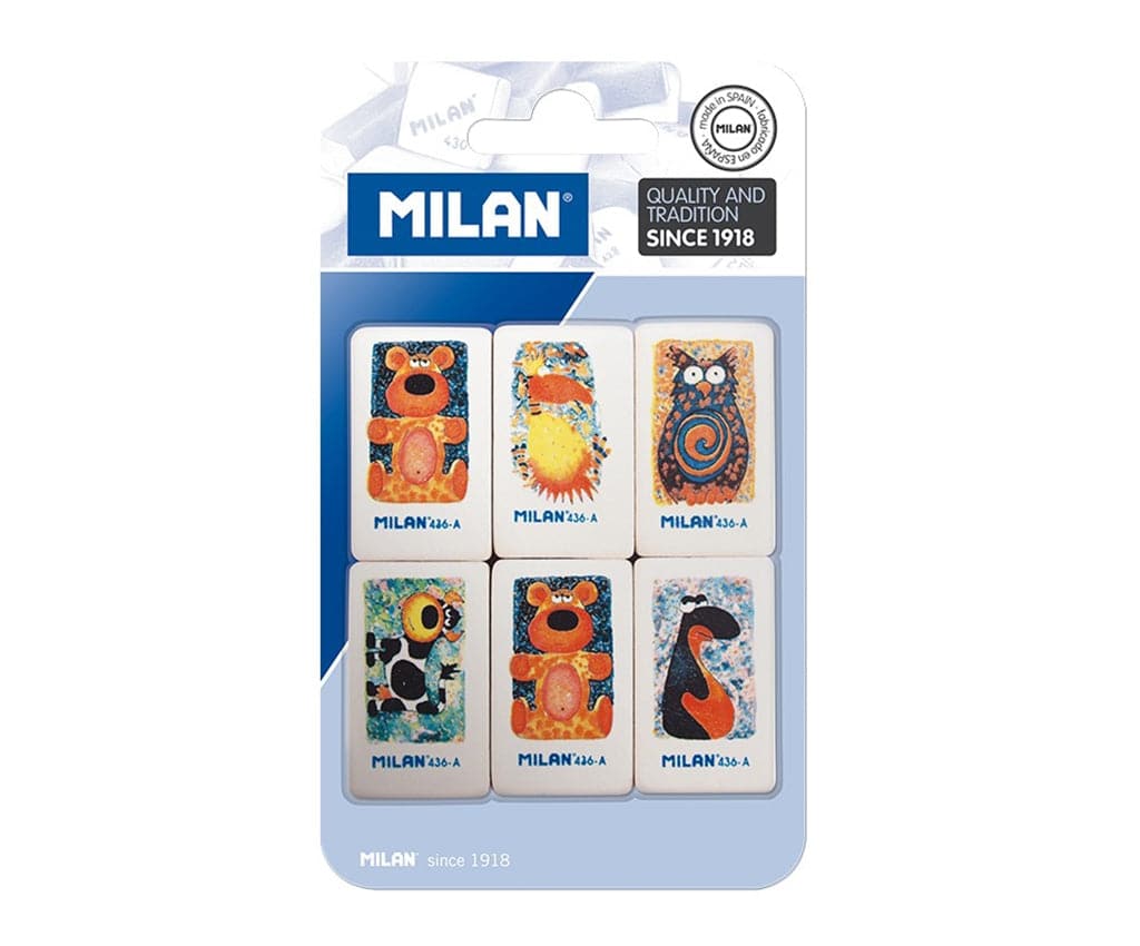Milan -- Synthetic Rubber Eraser 436A -- Pack of 6 - The Journal Shop