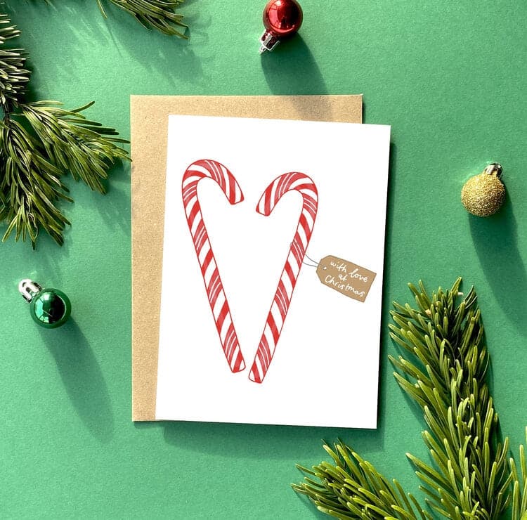 You've got pen on your face 'Candy Canes' Greeting Card - The Journal Shop