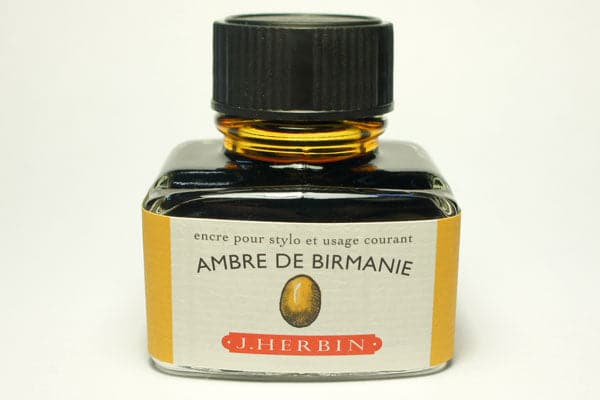 J Herbin Fountain Pen Ink Bottle -- Ambre de Birmanie : Burmese Amber - The Journal Shop