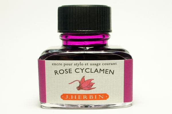 J Herbin Fountain Pen Ink Bottle -- Rose Cyclamen : Cyclamen Pink - The Journal Shop