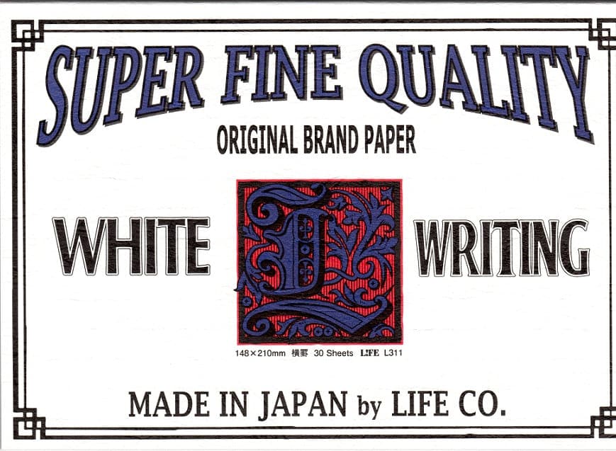 Life 'L brand' label Writing Paper -- A5 -- Lined - The Journal Shop