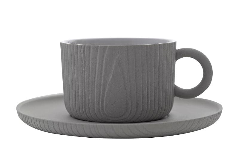 Toast Living -- MU - Coffee Cup & Saucer - Grey - The Journal Shop
