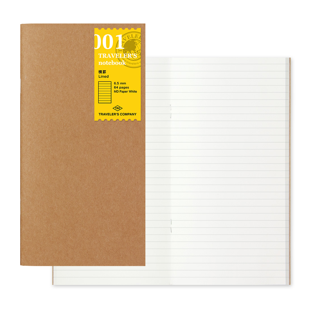 TRAVELER'S Notebook - Refill 001 : Lined Notebook - The Journal Shop