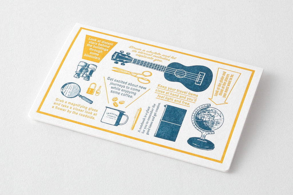 Traveler's Company Travel Tools Letterpress Card Blue (Limited Edition) - The Journal Shop