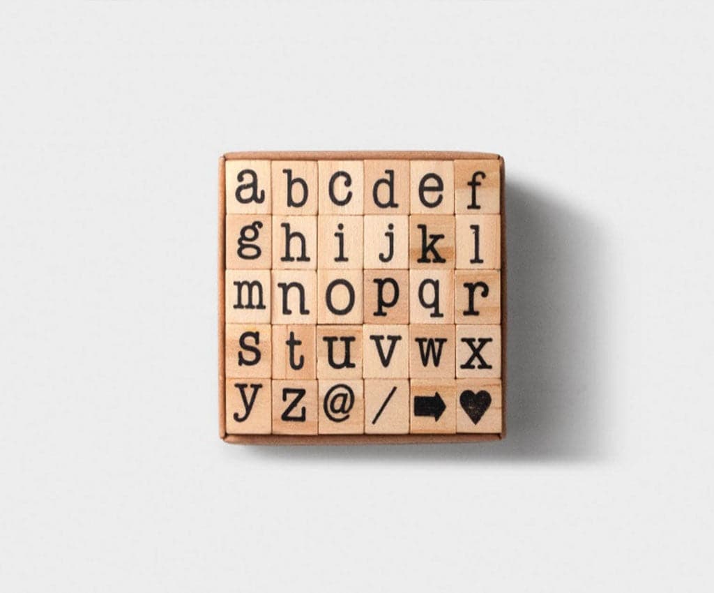 Tools to Live By - Small Letters Alphabet Stamp Set - The Journal Shop