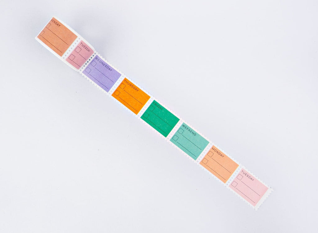 The Completist Pastel Days Of The Week To Do Stamp Washi Tape - The Journal Shop
