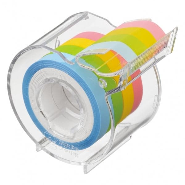 Yamato Sticky Roll Film Tape - 4 Rolls with dispenser - Blue-Green-Yellow-Pink - The Journal Shop