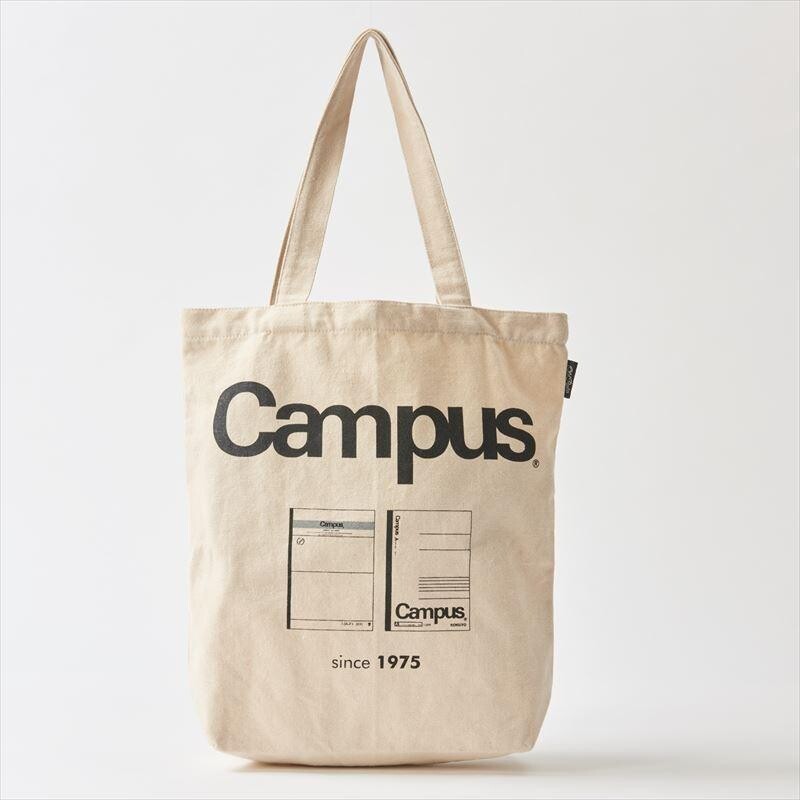 Canvas tote bag with Campus notebook design and detachable Campus-logo mini pouch.