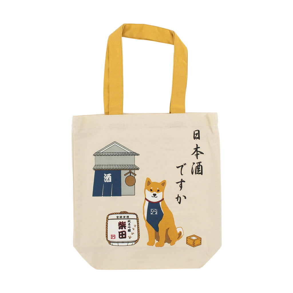 Sake Brewery Shiba Inu Cotton Tote Bag - A4 Size - The Journal Shop