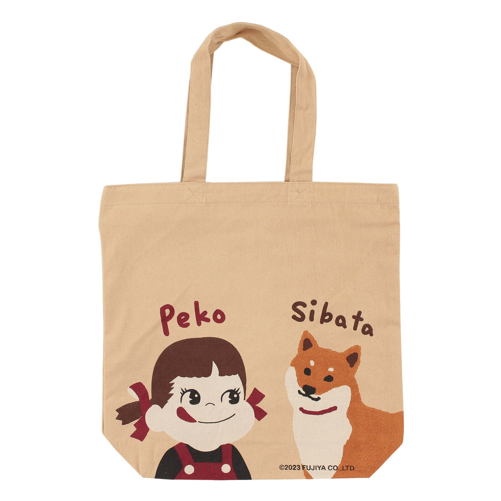 Fujiya Peko-chan and Shibata Shiba Inu Canvas Tote Bag