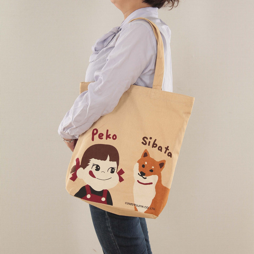 Fujiya Peko-chan & Shibata Shiba Inu Canvas Tote Bag - The Journal Shop