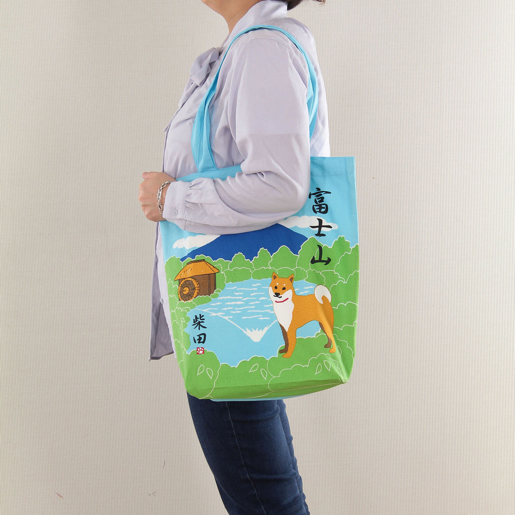 Shiba Inu & Mount Fuji Cotton Tote Bag - The Journal Shop
