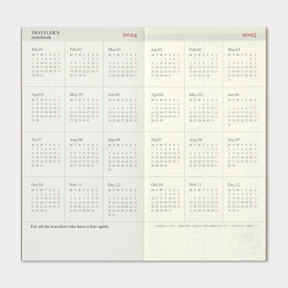 TRAVELER'S Notebook 2024 Refill [Weeks + Memo] - The Journal Shop