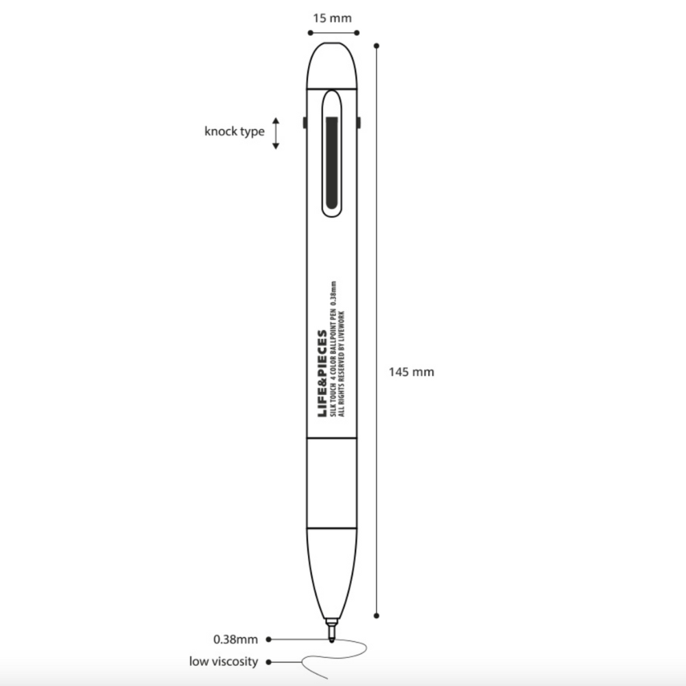 Livework LIFE & PIECES 4-Colour Ballpoint Pen [0.38mm] - The Journal Shop