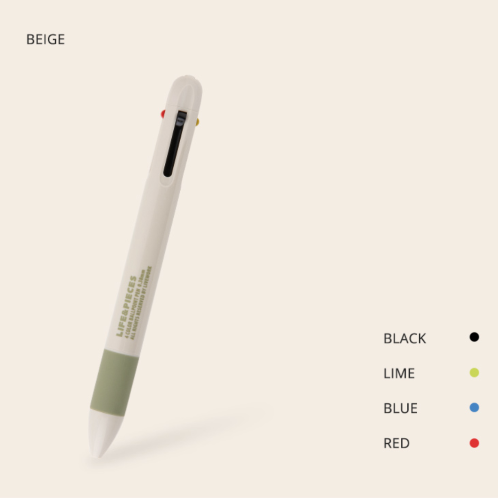 Livework LIFE & PIECES 4-Colour Ballpoint Pen [0.38mm] - The Journal Shop