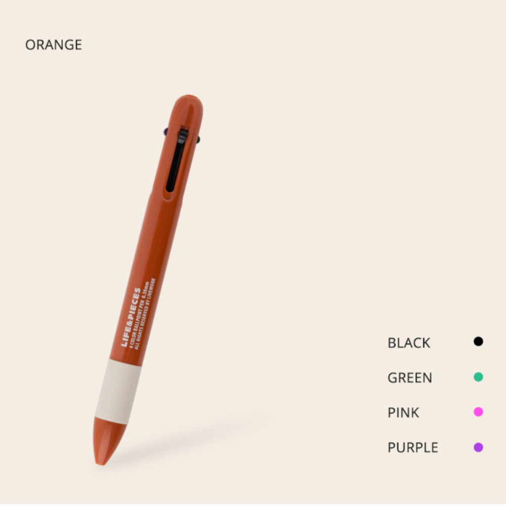 Livework LIFE & PIECES 4-Colour Ballpoint Pen [0.38mm] - The Journal Shop