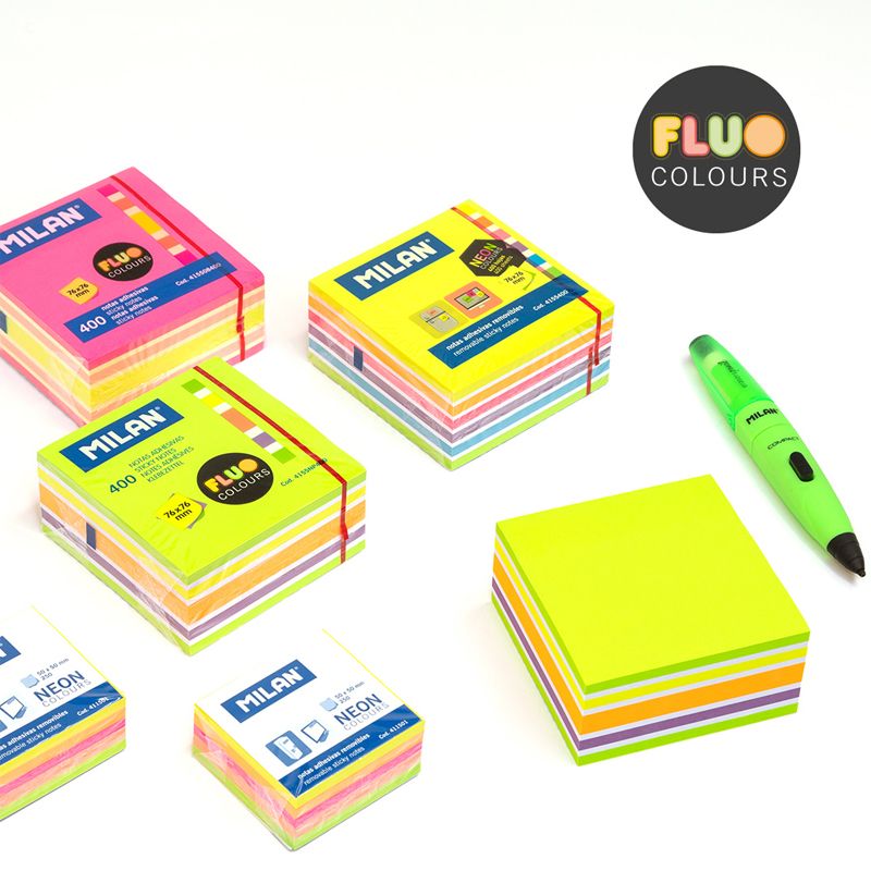 Milan Sticky Notes Pad 400 Series [Neon] - The Journal Shop
