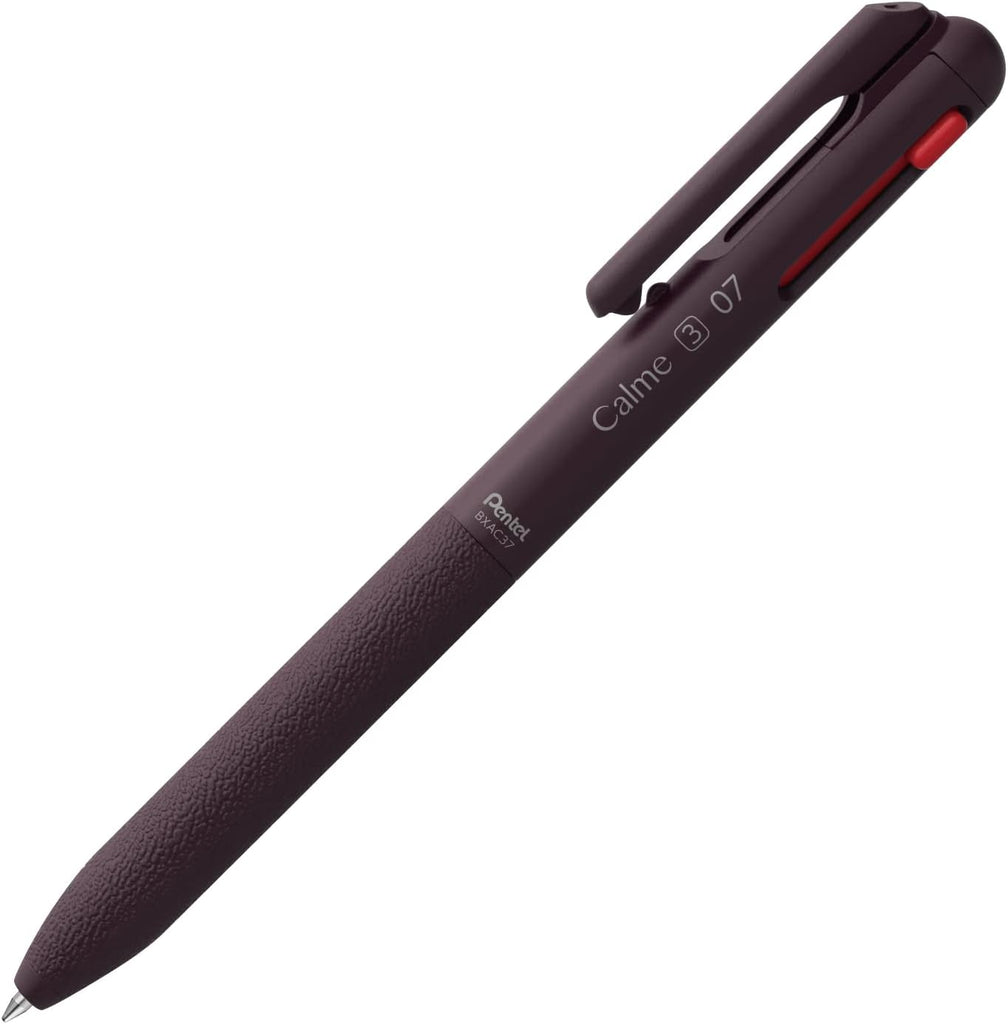 Individual pens from the Pentel Calme range displayed in Chestnut Purple 0.7mm, highlighting their elegant design.