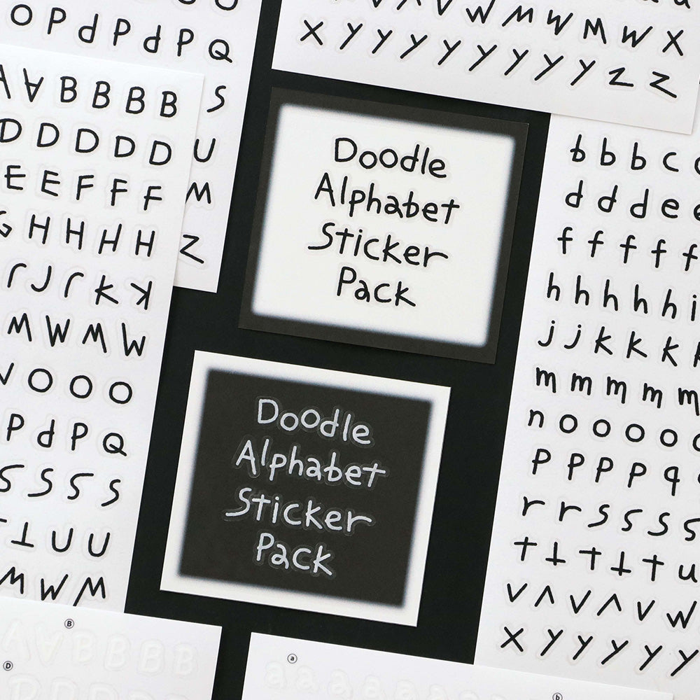 Iconic Doodle Alphabet Sticker Pack (6 Sheets) - The Journal Shop