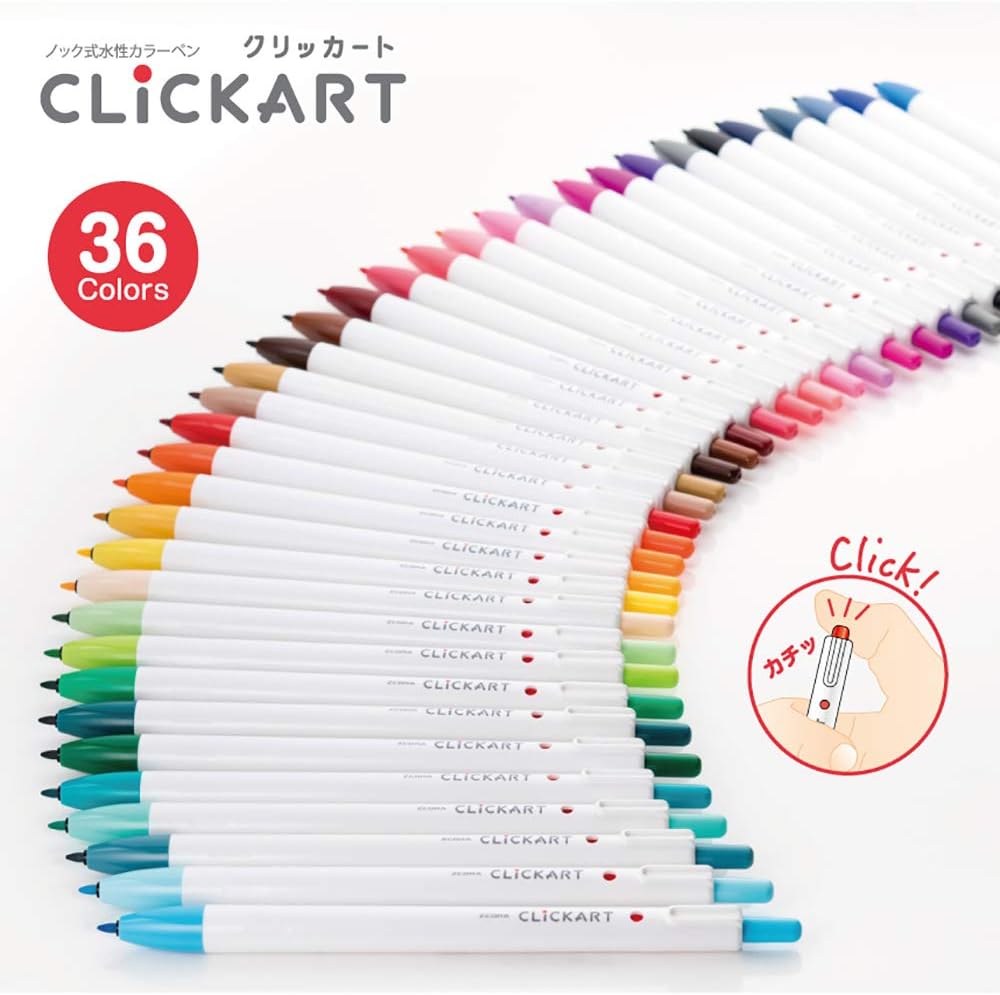 Zebra Clickart Marker Pens - Set of 12 (Standard, Light or Dark Colours) - The Journal Shop