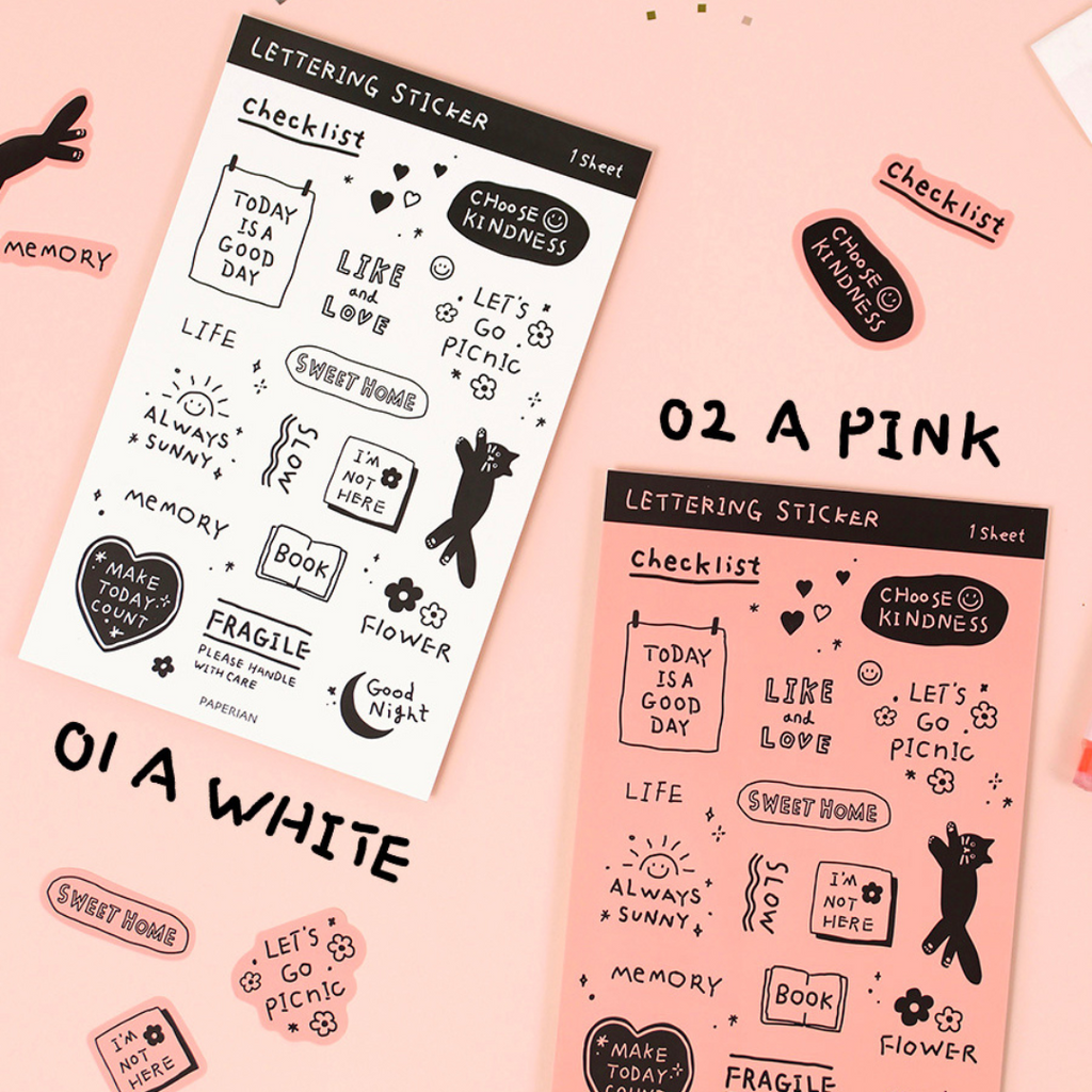 Paperian Lettering Sticker Set [6 Sheets] - The Journal Shop