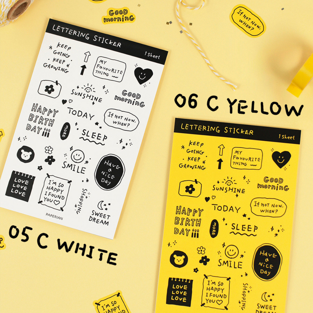 Paperian Lettering Sticker Set [6 Sheets] - The Journal Shop