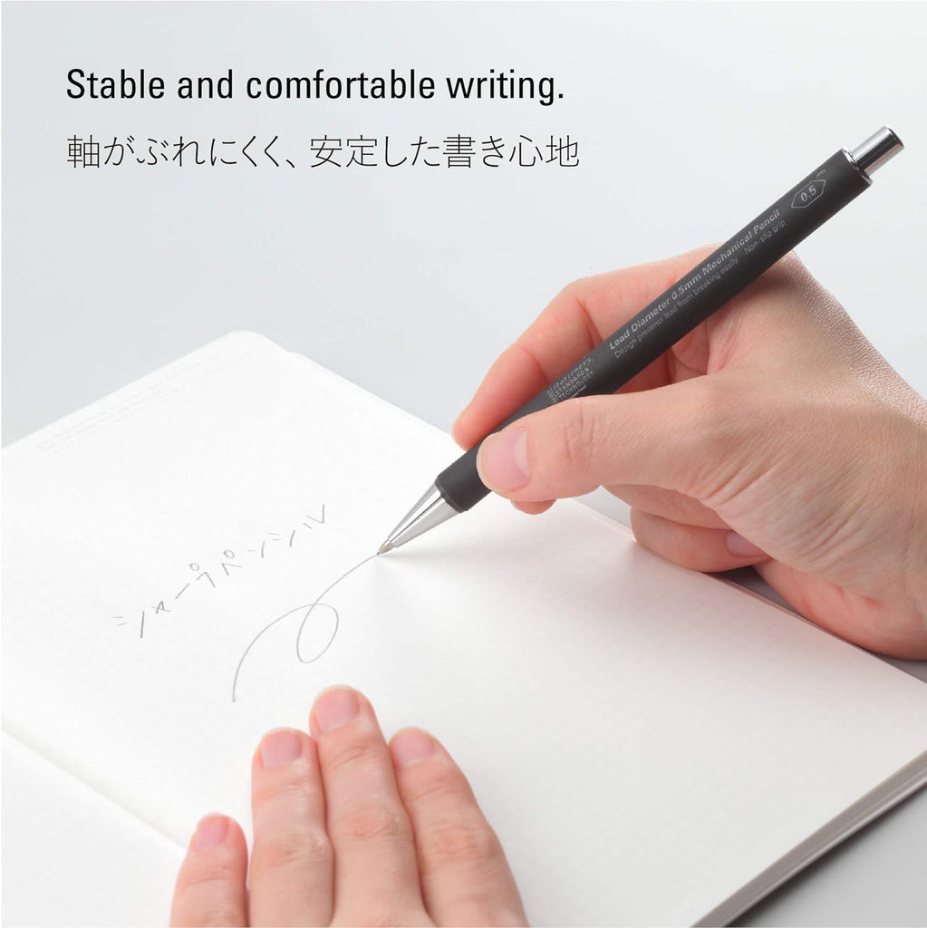 A hand effortlessly writing with a Stalogy mechanical pencil, highlighting its stable and comfortable usage.