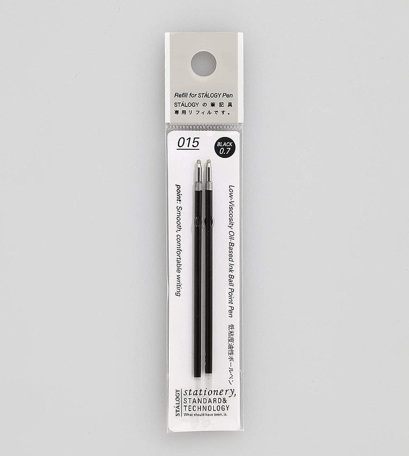 Image of the Stalogy Oil-Based Ballpoint Pen Refill 0.7mm (Pack of 2) on a clear background.