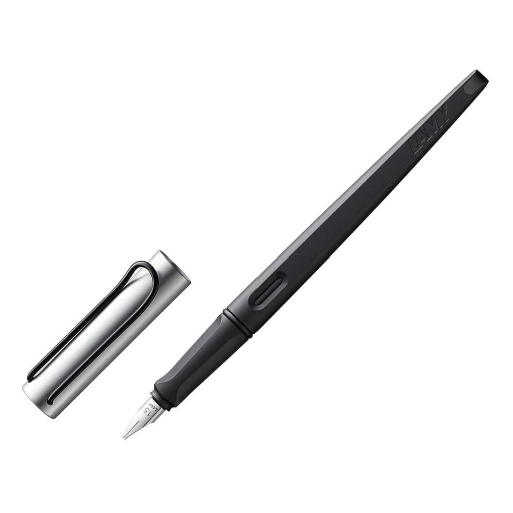 LAMY Joy Aluminium Calligraphy Pen Black - fitted with an italic calligraphy nib for joyful expression and writing