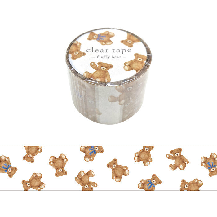 Discover the joy of decorating with Mind Wave's Fluffy Bear Clear Tape, featuring adorable bears on a transparent 30mm tape, ideal for versatile, charming crafts.