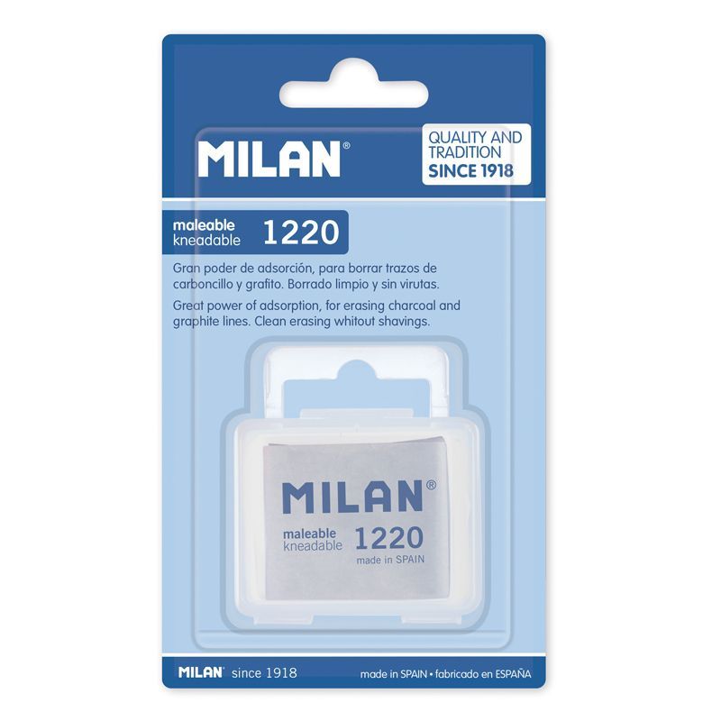 Milan Blister pack 1 kneadable eraser 1220 in a box - The Journal Shop