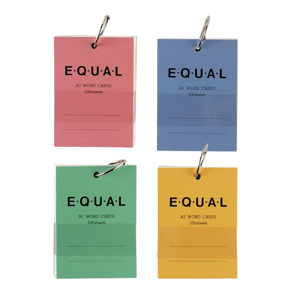 LIFE EQUAL A7 word cards with metal ring and plain paper 4 colours