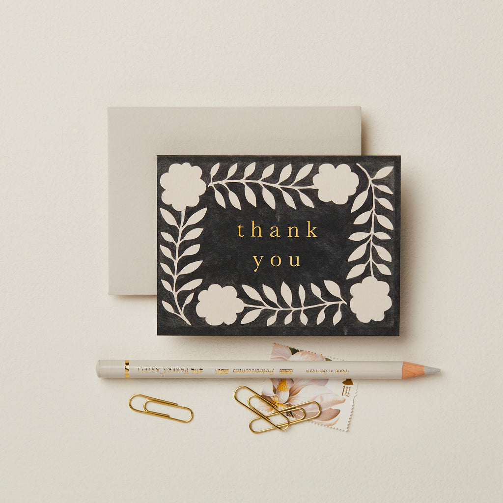 Wanderlust Ink Flora Thank You Mini Card - The Journal Shop