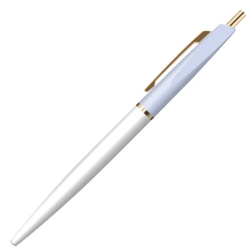 Anterique Oil-Based Bi-Colour Ballpoint Pen in white and sky blue with gold clip displayed on a white background.
