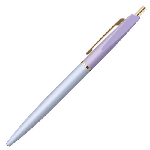 Anterique Oil-Based Bi-Colour Ballpoint Pen in pale blue and lavender with gold clip displayed on a white background.