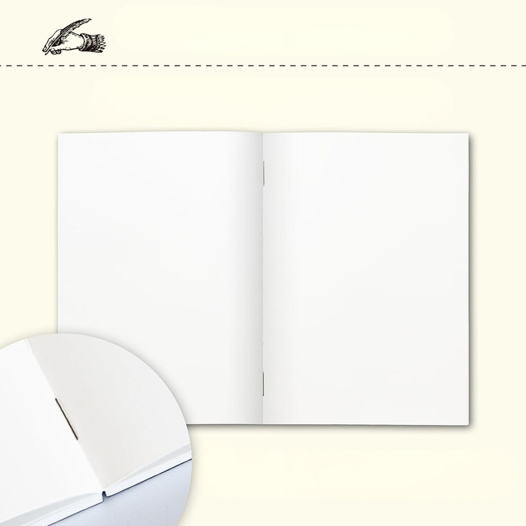 Inside pages of the Apica Premium CD Notebook A5 Plain showing smooth, unruled cream paper.