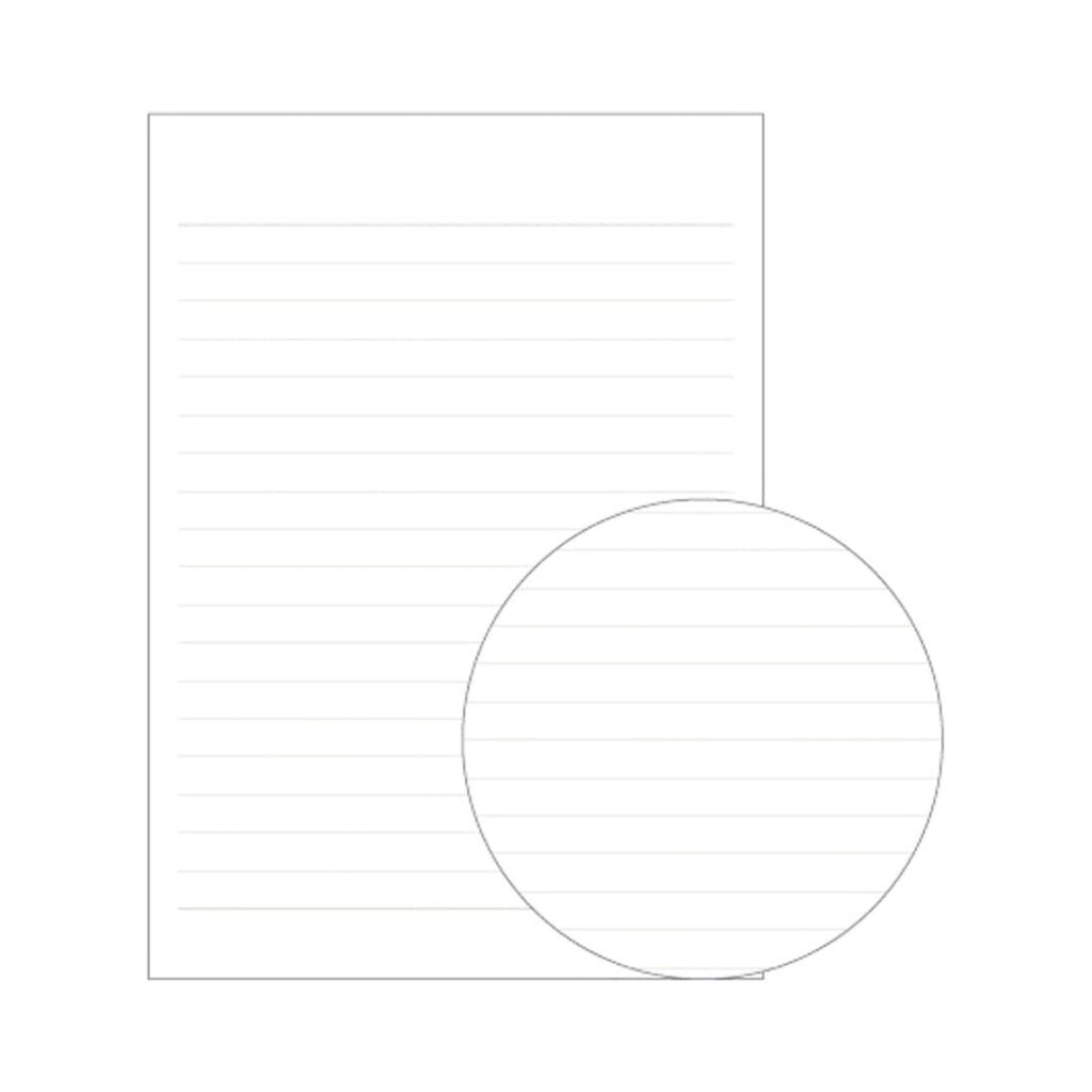 Open Apica Premium C.D Notebook A6 Ruled showing smooth ivory lined pages.